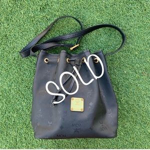 MCM Nylon bucket drawstring - black